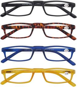 img 3 attached to Стильные очки MODFANS для чтения - 4 пары с узкими оправами для мужчин и женщин