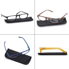 img 1 attached to Стильные очки MODFANS для чтения - 4 пары с узкими оправами для мужчин и женщин