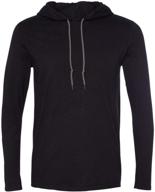 men's anvil lightweight long sleeve hooded t-shirt - optimal clothing for t-shirts & tanks logo