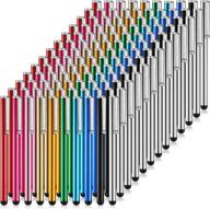 🖊️ 130-piece slim capacitive stylus touch pen set - universal digital pen compatible with most devices featuring capacitive touch screen, in 10 vibrant colors logo