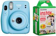 📸 fujifilm instax mini 11 sky blue instant film camera - includes fujifilm instax mini instant daylight film twin pack (20 exposures) logo