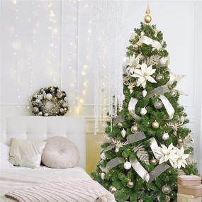 img 2 attached to 🎄 KI Store 7ft Christmas Tree: Champagne Decorations with Ornaments, Lights Remote, Timer, and USB LED String Lights