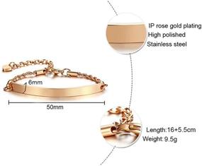 img 3 attached to VNOX Personalized Engraved Medical Alert ID Bracelets for Women and Girls - Special Rope Chain, Adjustable 6.5-8.6 Inches