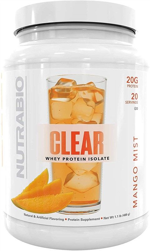 NutraBio Clear Whey Protein Isolate – Pure Whey Isolate for Men and Women,  Delicious Fruit Flavors – Non-GMO, Zero Lactose - Pineapple Splash, 20