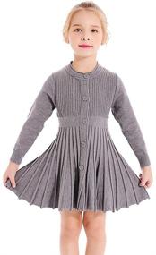 img 4 attached to 🎀 SMILING PINKER Pleated Uniform Sweater for Stylish Girls' Clothing