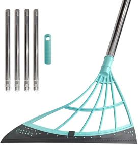 img 4 attached to Multifunction Magic Broom Sweeper: 4-in-1 Floor Dryer, Dirt & Hair Remover, Pet Hair Remover, Glass Wiper - Green