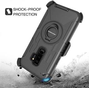 img 2 attached to 📱 Чехол Black Shockproof Hybrid PC Silicone Rugged Galaxy S9 Plus с подставкой и клипсой для пояса - BENTOBEN Тяжелый защитный чехол для Samsung Galaxy S9 Plus