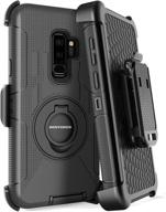 📱 black shockproof hybrid pc silicone rugged galaxy s9 plus case with kickstand, belt clip holster - bentoben heavy duty protective phone case for samsung galaxy s9 plus logo