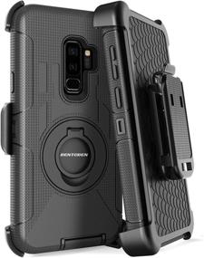 img 4 attached to 📱 Чехол Black Shockproof Hybrid PC Silicone Rugged Galaxy S9 Plus с подставкой и клипсой для пояса - BENTOBEN Тяжелый защитный чехол для Samsung Galaxy S9 Plus