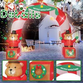 img 1 attached to 🐻 Rocinha 7.5 Ft Tall Soldier Bear Archway: Festive Christmas Inflatable with LED Lights, Perfect for Yard Art and Family Decorations