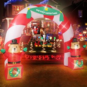 img 3 attached to 🐻 Rocinha 7.5 Ft Tall Soldier Bear Archway: Festive Christmas Inflatable with LED Lights, Perfect for Yard Art and Family Decorations