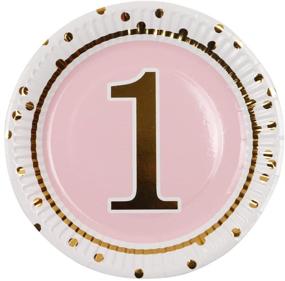 img 3 attached to 🎉 Geeklife 1st Birthday Girl Paper Plates: Adorable Pink Party Plates (20 count)