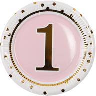 🎉 geeklife 1st birthday girl paper plates: adorable pink party plates (20 count) logo