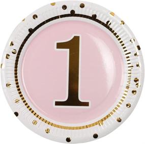 img 4 attached to 🎉 Geeklife 1st Birthday Girl Paper Plates: Adorable Pink Party Plates (20 count)