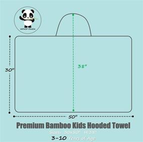 img 3 attached to 🐼 HIPHOP PANDA Bamboo Hooded Towel for Kids - Large Size, 30x50 INCH - Premium Bath Towel Wrap for Girls and Boys, 3-10 Yrs - Ultra Absorbent and Hypoallergenic