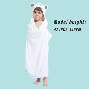 img 2 attached to 🐼 HIPHOP PANDA Bamboo Hooded Towel for Kids - Large Size, 30x50 INCH - Premium Bath Towel Wrap for Girls and Boys, 3-10 Yrs - Ultra Absorbent and Hypoallergenic