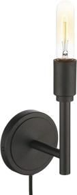 img 2 attached to Matte Black Vanity Wall Sconce with Switch - Phansthy Bathroom Plug-in Light (2 Pack)