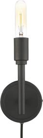 img 3 attached to Matte Black Vanity Wall Sconce with Switch - Phansthy Bathroom Plug-in Light (2 Pack)