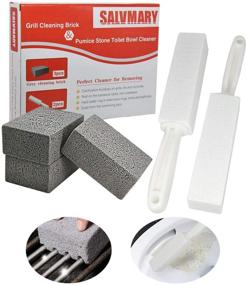 img 4 attached to SALVMARY Grill Cleaning Brick Block Stone - 5 Pack, Gray + White: Remove BBQ Grill Grease, Griddle Stains, and Toilet Residues Effectively