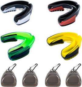 img 4 attached to 👄 Premium 4-Pack Youth Sports Mouth Guard for Football, Basketball, Lacrosse, Hockey, MMA, Boxing, Jiu Jitsu - Includes Free Case!