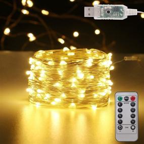 img 4 attached to 🌟 HANNAHONG Twinkle Fairy String Lights: 33ft 100 LED, 8 Modes with Remote & Timer – Waterproof Copper Wire Starry Lights for Outdoor Christmas Bedroom Patio Wedding Decor – Warm White