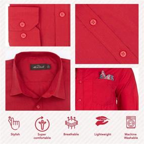 img 1 attached to Alberto Danelli Boys Dress Shirt Set: Matching Tie, Handkerchief, Long Sleeve Button Down, Pocket