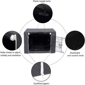 img 1 attached to Waterproof and Windproof Dog Crate Cover for Wire Crates, Cage - Indoor/Outdoor Pet Kennel Protection (Cover only)