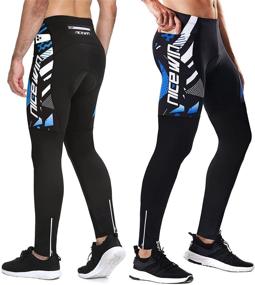 img 4 attached to 🚴 Premium 4D Padded Men's Cycling Pants | Long Legging Tights with 3-Pockets for Outdoor Bike Riding