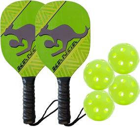 img 1 attached to 🏓 Enhance Your Pickleball Game with PickleballCentral Kanga Wood Paddles - 2 Paddle/4 Ball Bundle