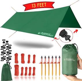 img 4 attached to ☔️ Ultimate Protection with the 13-Foot Rain Fly for Hammock – Lightweight Diamond-Ripstop Polyester, Waterproof 2000 PU Backpacking Tarp, Eno Rain Cover – Ideal Hammock Rainfly Tent Tarp