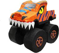 🦖 orange dino monster truck piñata by aztec imports, inc. logo