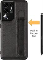 📱 s21 ultra case with stylus pen holder & replacement s pen for samsung galaxy note 20 ultra, s21 ultra - no bluetooth (black) logo