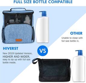 img 3 attached to 🎒 Hiverst Hanging Toiletry Bag: Updated Version with Full Size Bottle Compatibility - Perfect Bath Organizer for College Dorms, Gym, Camp, Women, and Men - Includes a Funny Luggage Tag!