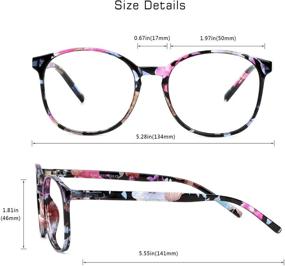 img 2 attached to 👓 Stylish Blue Light Blocking Glasses for Women: Floral Oval Frame, Anti-Eyestrain, Computer Reading and TV Glasses with Anti-Glare (+2.50 Magnification)