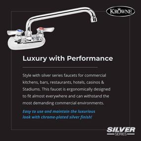 img 3 attached to 🚰 Krowne Wall Mount Kitchen Faucet - Utility Sink 4" Center Mount, 10" Swing Spout, ½" NPT Male Inlet, 2 GPM Flow Rate, Ceramic Valve Chrome Plated Finish, Lever Handle, Silver Series Plumbing: Superior Wall Mount Faucet for Efficient Kitchen Operations