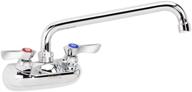 🚰 krowne wall mount kitchen faucet - utility sink 4" center mount, 10" swing spout, ½" npt male inlet, 2 gpm flow rate, ceramic valve chrome plated finish, lever handle, silver series plumbing: superior wall mount faucet for efficient kitchen operations logo