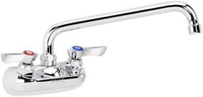 img 4 attached to 🚰 Krowne Wall Mount Kitchen Faucet - Utility Sink 4" Center Mount, 10" Swing Spout, ½" NPT Male Inlet, 2 GPM Flow Rate, Ceramic Valve Chrome Plated Finish, Lever Handle, Silver Series Plumbing: Superior Wall Mount Faucet for Efficient Kitchen Operations