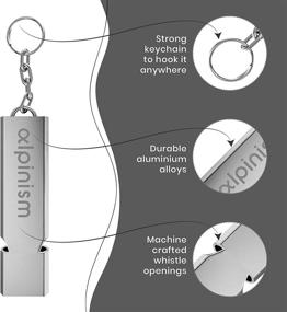 img 3 attached to 🔊 ALPINISM Emergency Whistle Keychain: Loud Double Tube Safety Whistle for Outdoor Activities