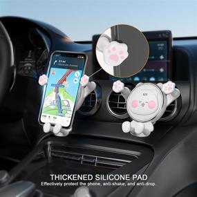 img 1 attached to 🚗 CEENFFO Car Phone Holder Mount: Stylish Air Vent Clip Holder for Women and Girls (White) - Compatible with 4-7 inch Smartphones!