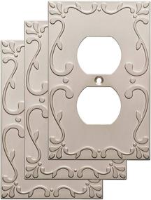 img 4 attached to Franklin Brass W35071V-SN-C Classic Lace Single Duplex Wall Plate/Switch Plate/Cover (3 Pack), Satin Nickel - Elegant and Functional Wall Plate Set for Your Home