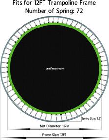 img 3 attached to 🔧 Premium Replacement Jumping Mat for 12FT Round Trampoline - 72 V-Hooks, 5.5" Springs + 127" Zoomster Trampoline Mat (Spring not Included)