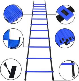 img 1 attached to 🏃 Enhance Speed and Agility: Agility Ladder Speed Training Set with Resistance Parachute, Disc Cones, Ankle Resistance Bands, and Steel Stakes for Training Athletes