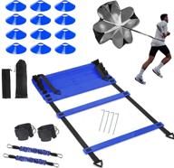 🏃 enhance speed and agility: agility ladder speed training set with resistance parachute, disc cones, ankle resistance bands, and steel stakes for training athletes logo