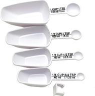 🥄 chef craft select plastic measuring scoop set - 1/4 tsp, 1/2 tsp, 1 tsp, 1 tbsp, 1/4 cup, 1/3 cup, 1/2 cup, and 1 cup sizes - white logo