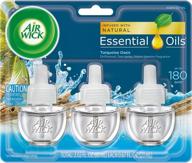 🌊 air wick scented oil refills: turquoise oasis - essential oils air freshener (3x0.67oz) logo