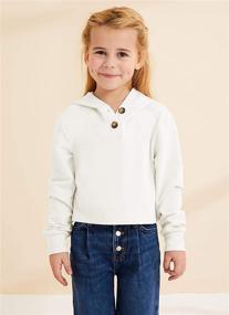 img 1 attached to GAMISOTE Kids Girls Crop Tops Hoodie: Button Up, Casual, Loose Fit, Active Short Pullover Sweatshirt