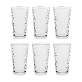 img 3 attached to AmazonCommercial Drinking Glasses, Highball - Set of 6, Clear, 12.5 oz: Perfectly Designed Glassware for Any Occasion