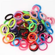 🎀 set of 100 girls' elastic hair bands - no-damage ponytail holders in assorted colors - headband accessories logo