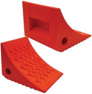 🔶 securityman heavy duty wheel chocks (2 pack) - durable, non-slip rubber chocks for boat trailers, rv, truck, camper - all-weather, perfect for all surfaces - orange logo