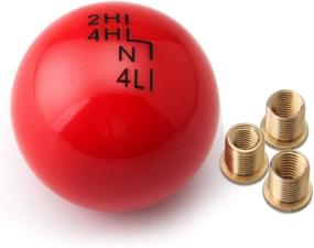 img 4 attached to 🔴 Red Round Ball Style Universal Transfer Case Shift Knob with 3 Adapters for Manual Cars - Compatible with M 121.25, M 101.25, M 101.5, M 81.25